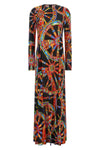 the dolce&gabbana long dress stands out for its flared silhouette made of fluid