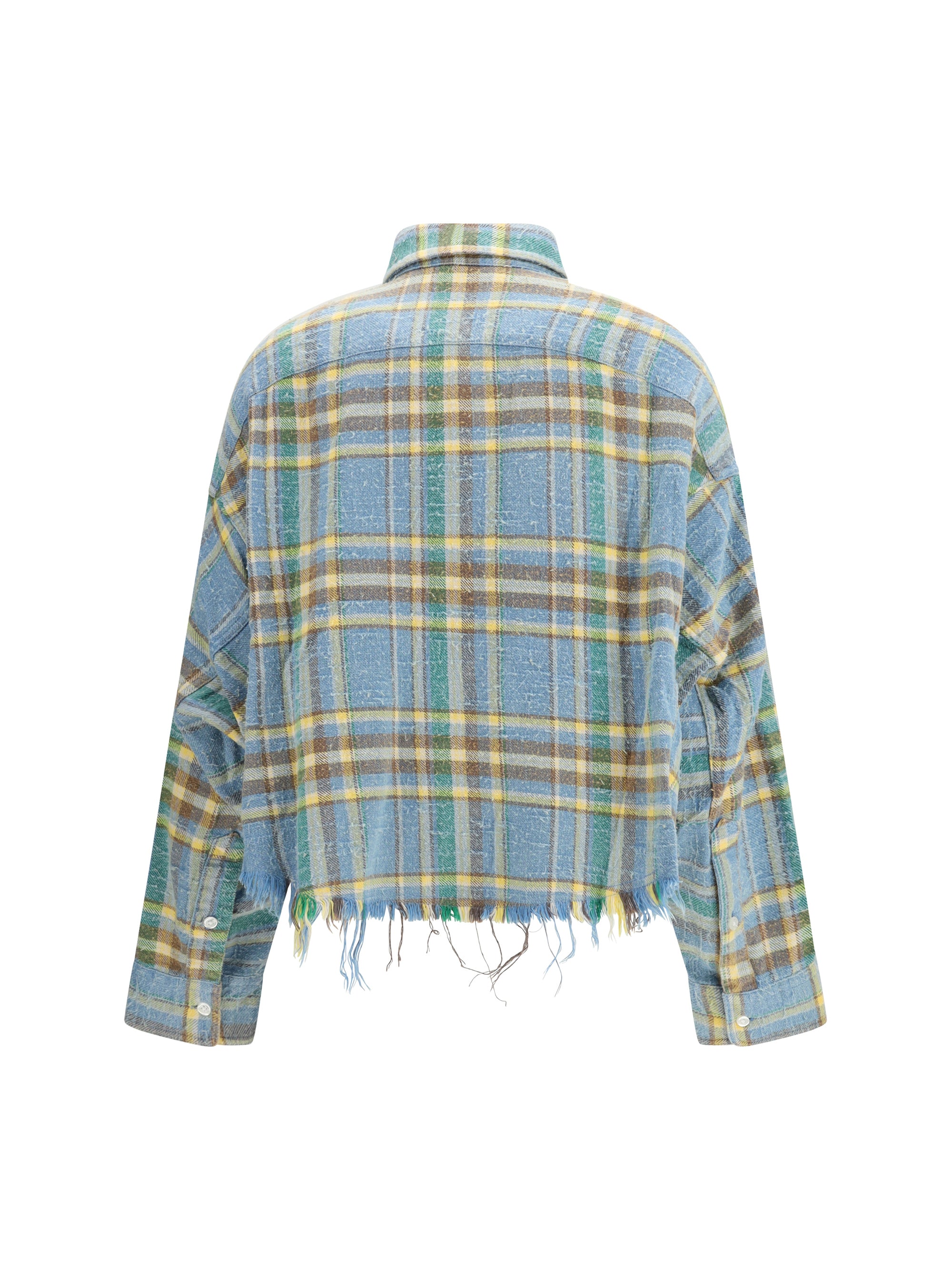 R13 M plaid shirt with frayed hem