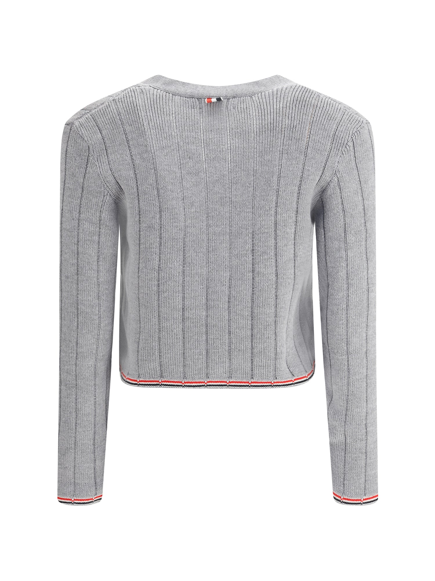 THOM BROWNE 38 ladder full needle rib stitch v neck car
