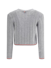 THOM BROWNE 38 ladder full needle rib stitch v neck car