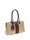 large horsebit web top handle bag