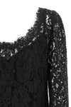 the dolce&gabbana mini dress in black cordonetto lace defines a tight silhouette