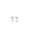 double bow pearl earrings