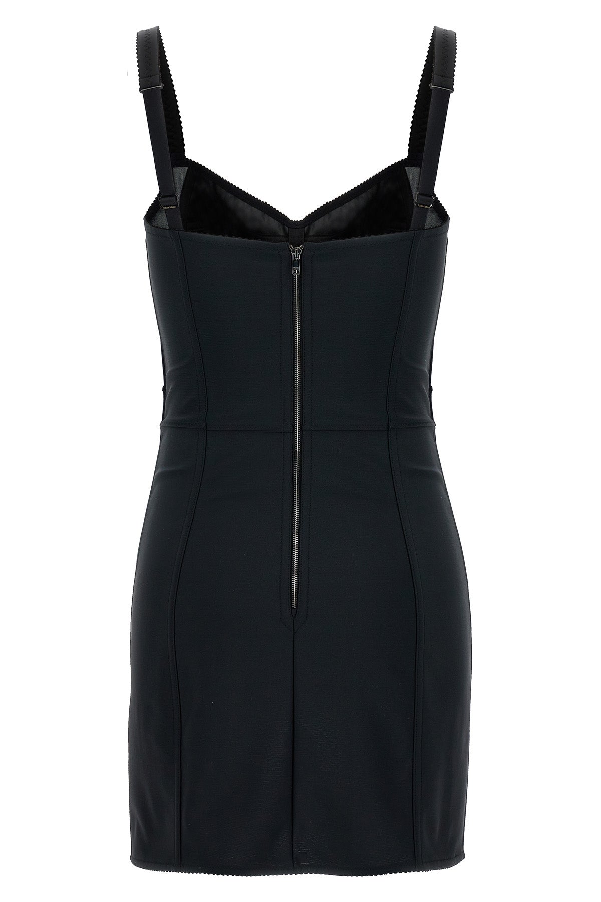 essential corsetry petticoat dress in technical fabric and lace