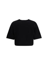 BALMAIN M brush print boxy cropped t-shirt 