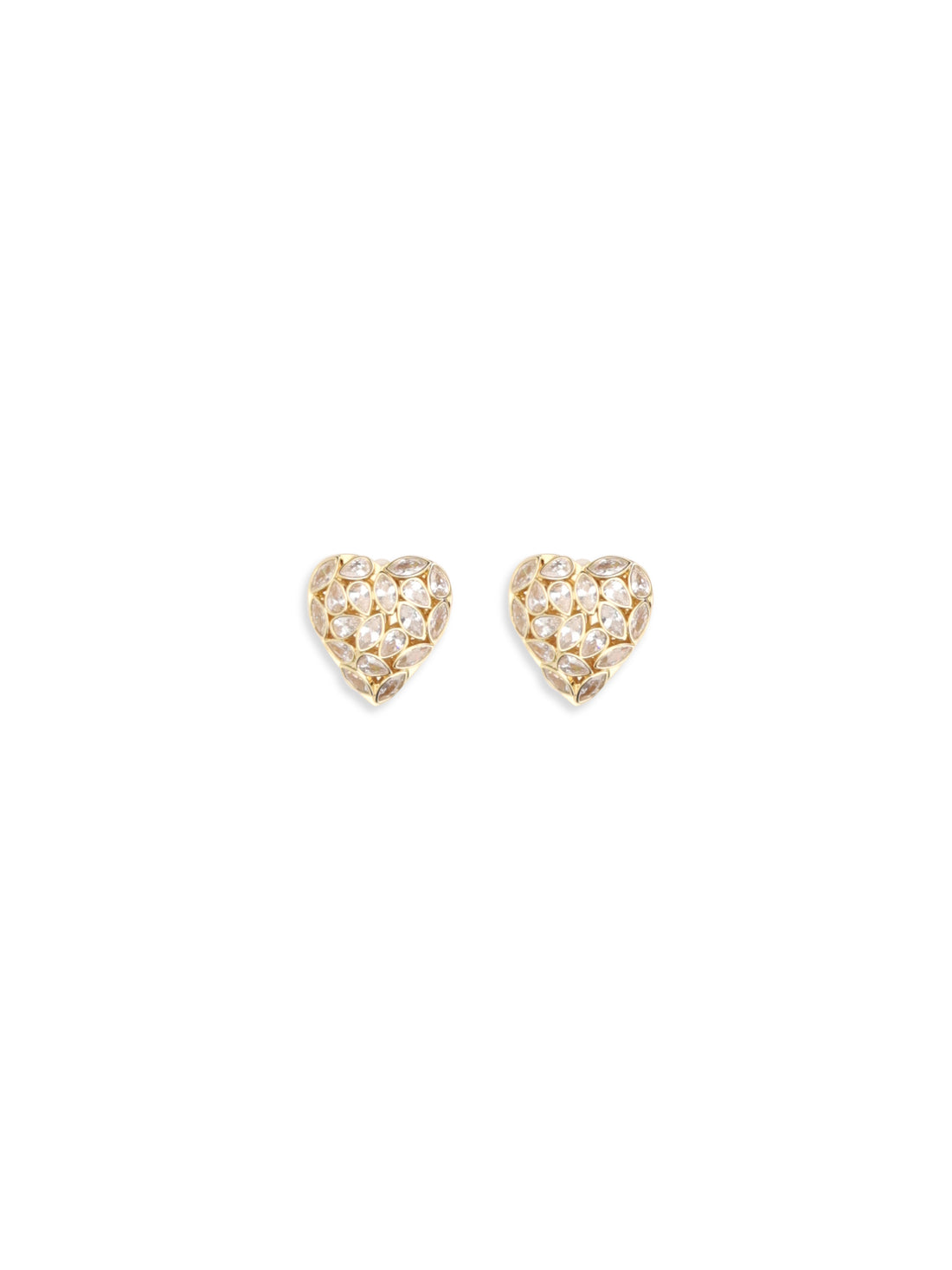 SELF-PORTRAIT OS embellished heart earrings