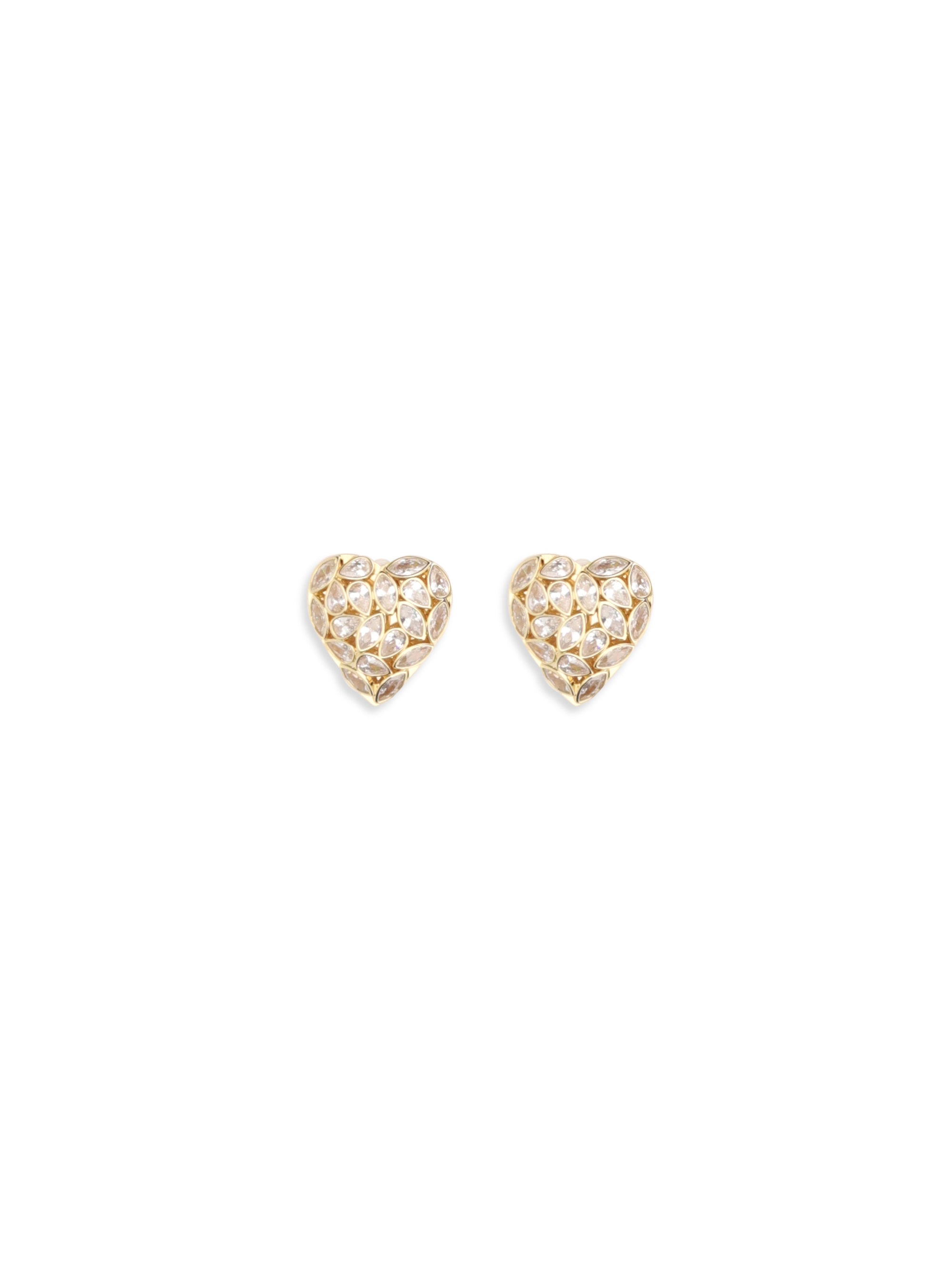 SELF-PORTRAIT OS embellished heart earrings