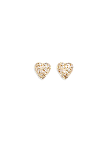 SELF-PORTRAIT OS embellished heart earrings