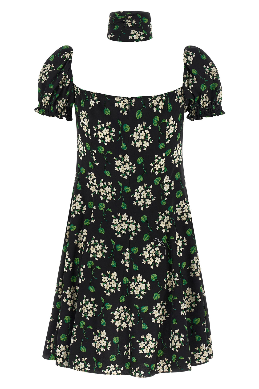 DOLCE &amp; GABBANA 40 mini dress in all-over floral print silk charmeuse