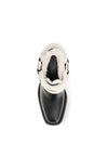 shearling trim biker ankle boots