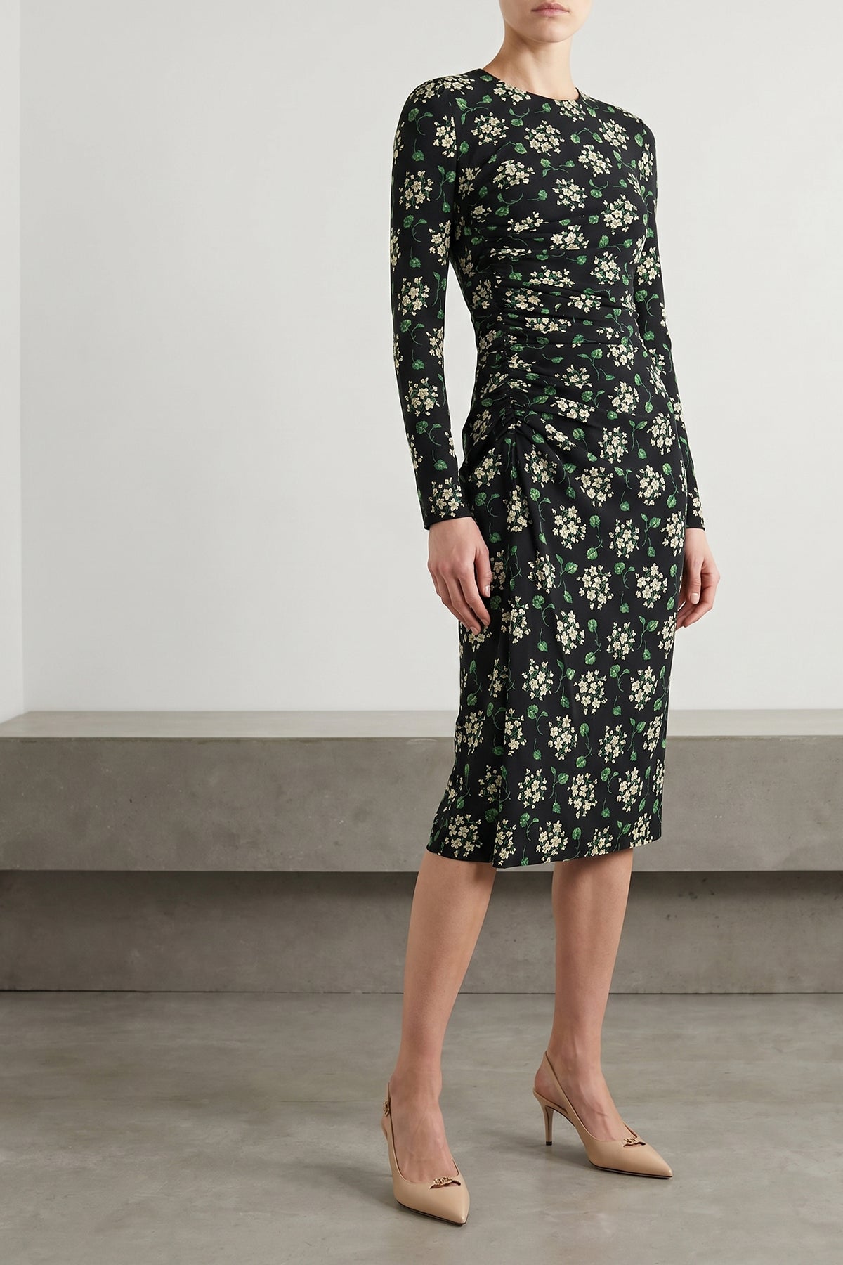 silk charmeuse midi dress