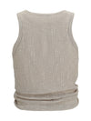 crêpe top with knot
