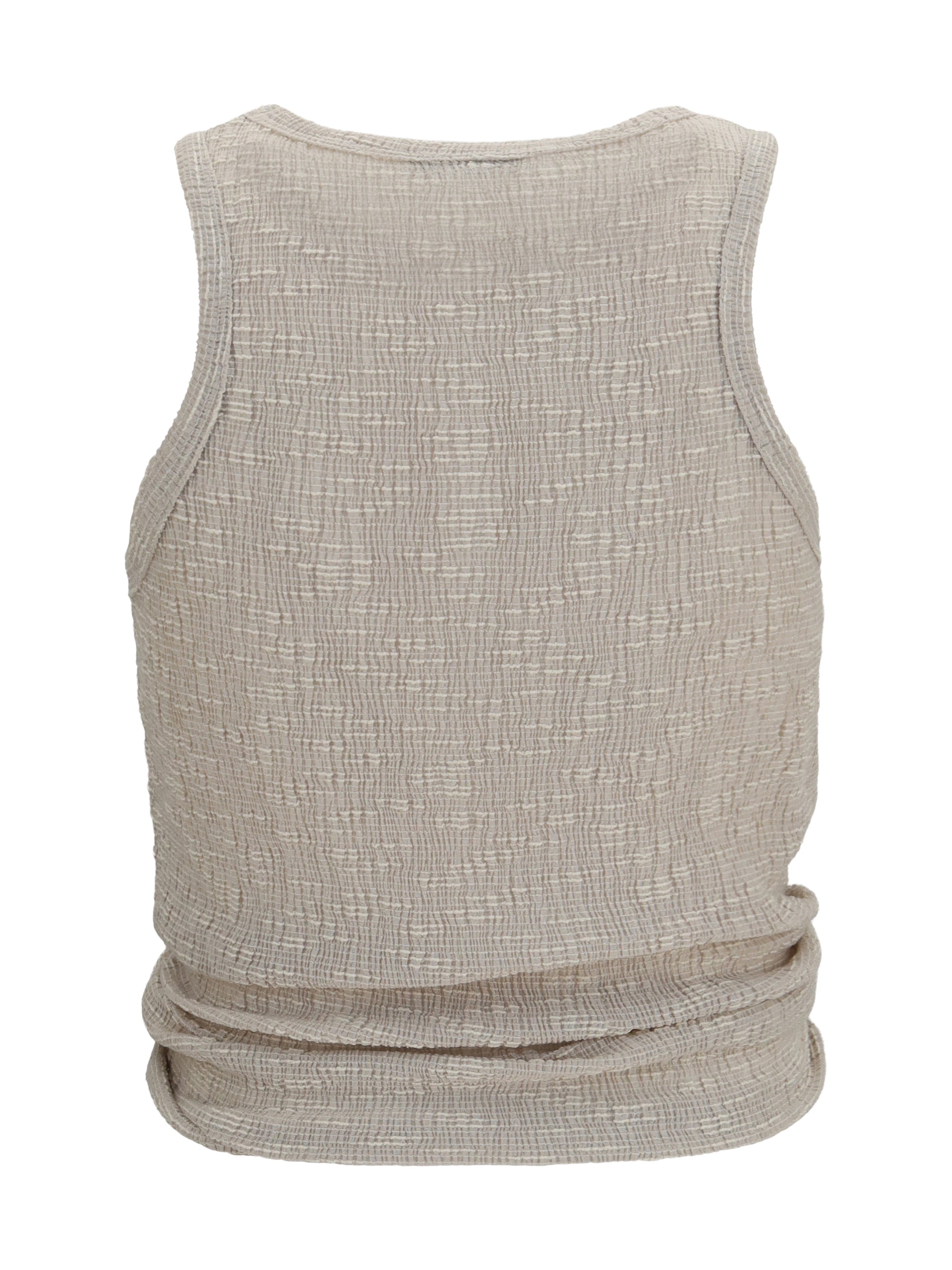 crêpe top with knot