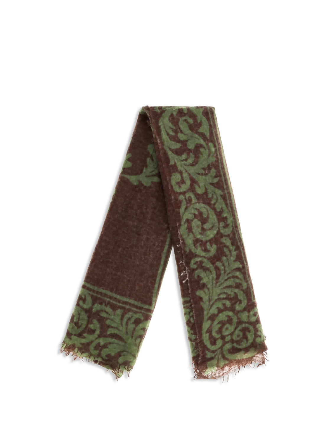 MIRROR IN THE SKY OS soufflé cashmere scarf with baroque motif
