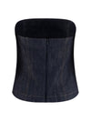 denim effect twill bandeau top
