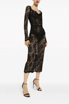 lace midi dress in stretch fabric