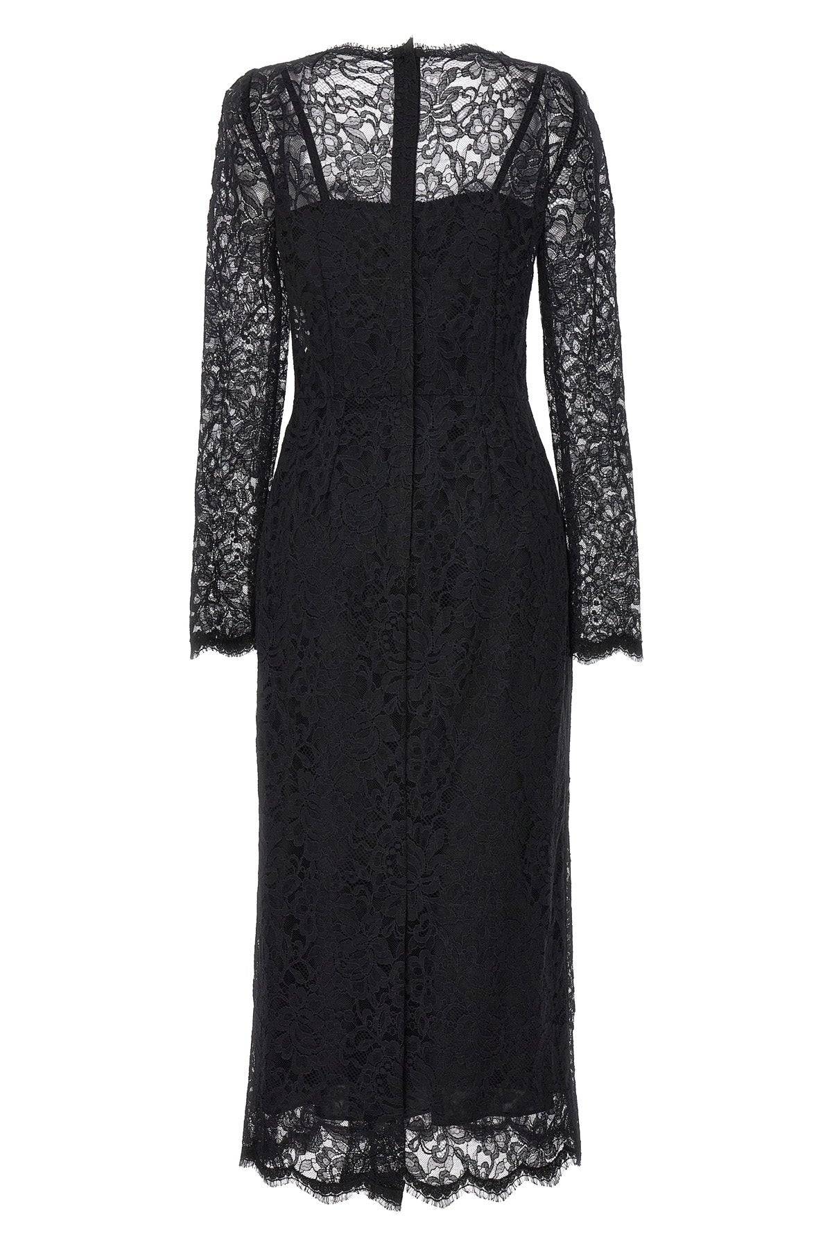 lace midi dress in stretch fabric