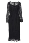 lace midi dress in stretch fabric