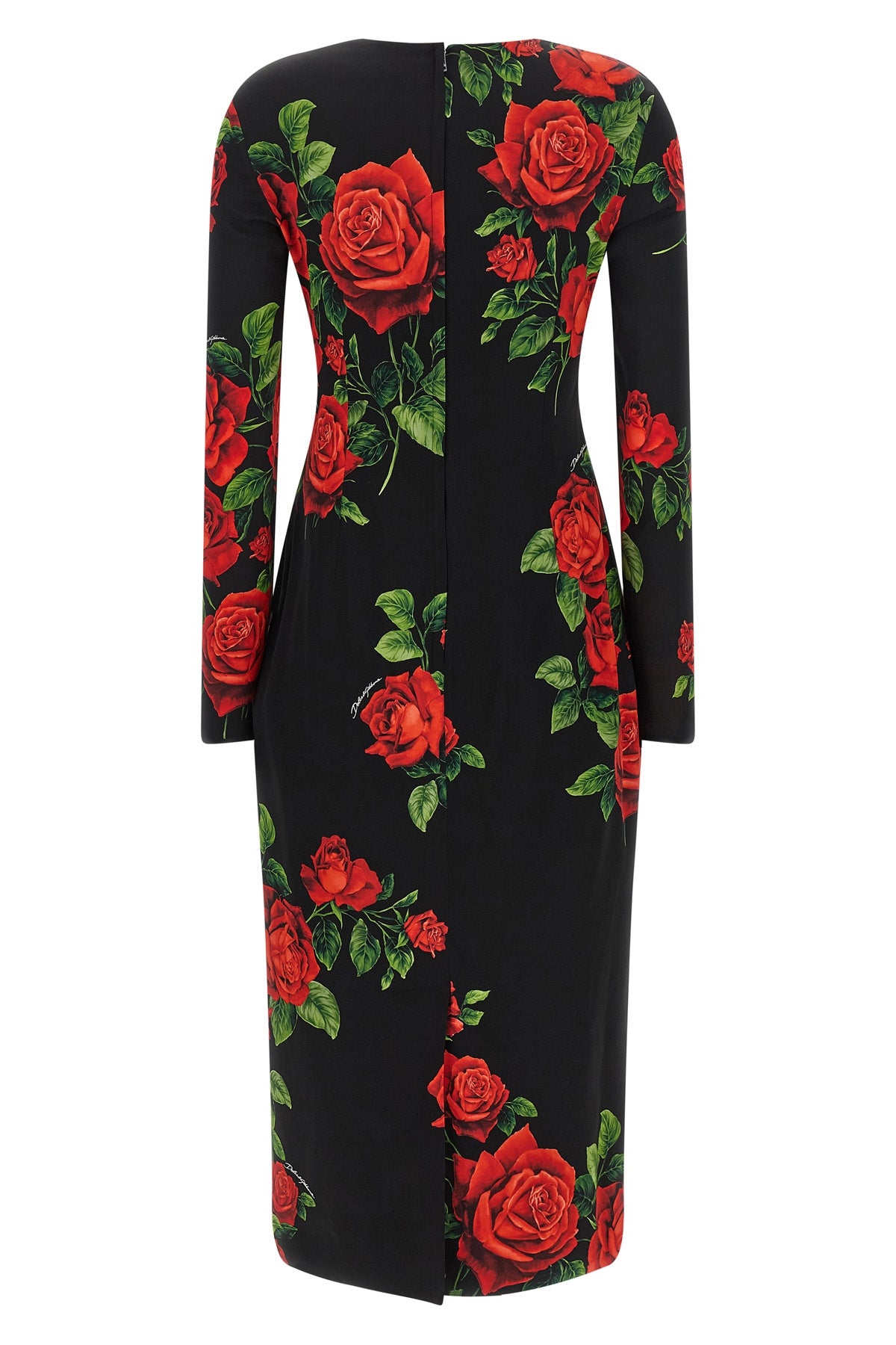 the dolce&gabbana midi dress defines a hyper-feminine aesthetic through a rigoro