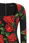 the dolce&gabbana midi dress defines a hyper-feminine aesthetic through a rigoro