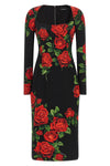 the dolce&gabbana midi dress defines a hyper-feminine aesthetic through a rigoro