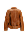 glossy leather jacket with back martingale
