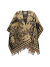 wool knight-motif cape