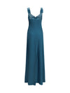 satin maxi dress with lace trims