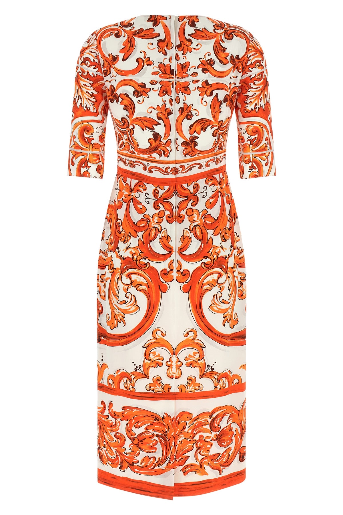 maiolica print silk charmeuse midi dress