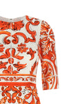 maiolica print silk charmeuse midi dress