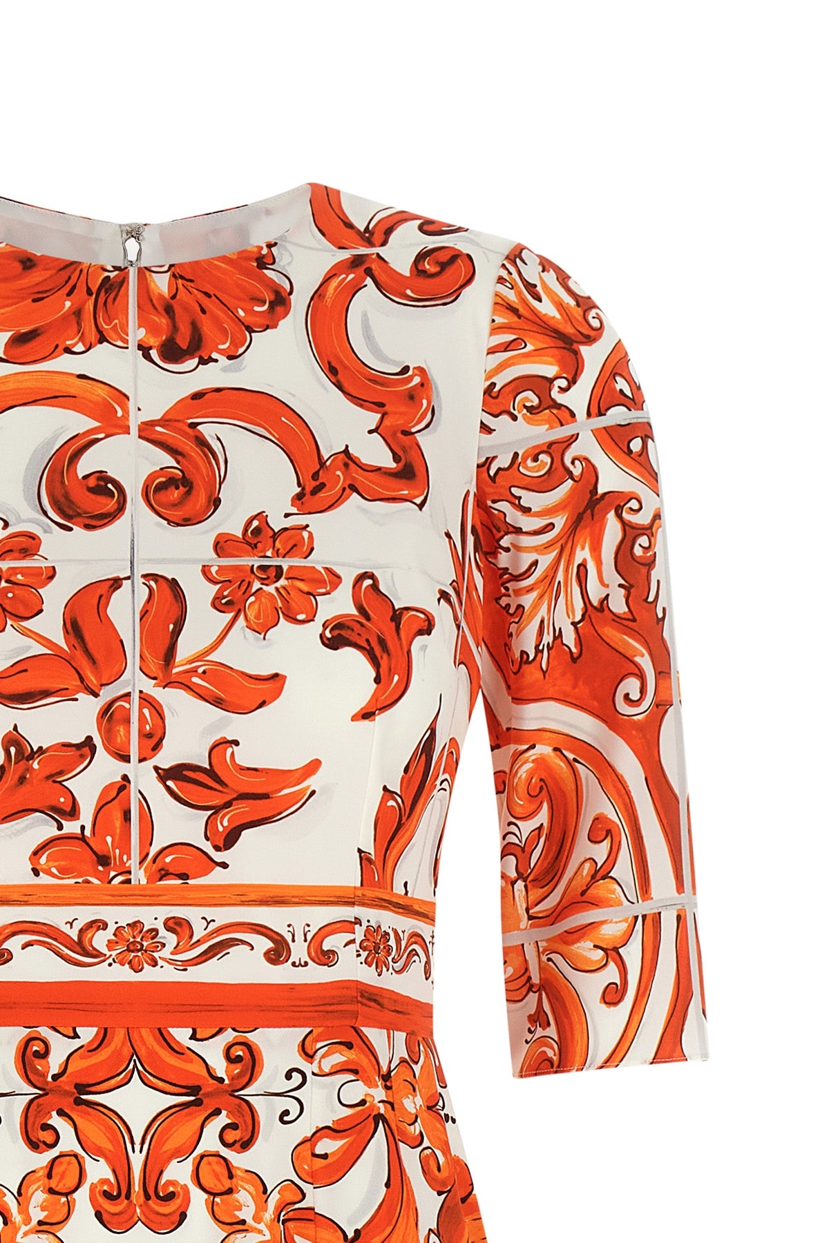 maiolica print silk charmeuse midi dress