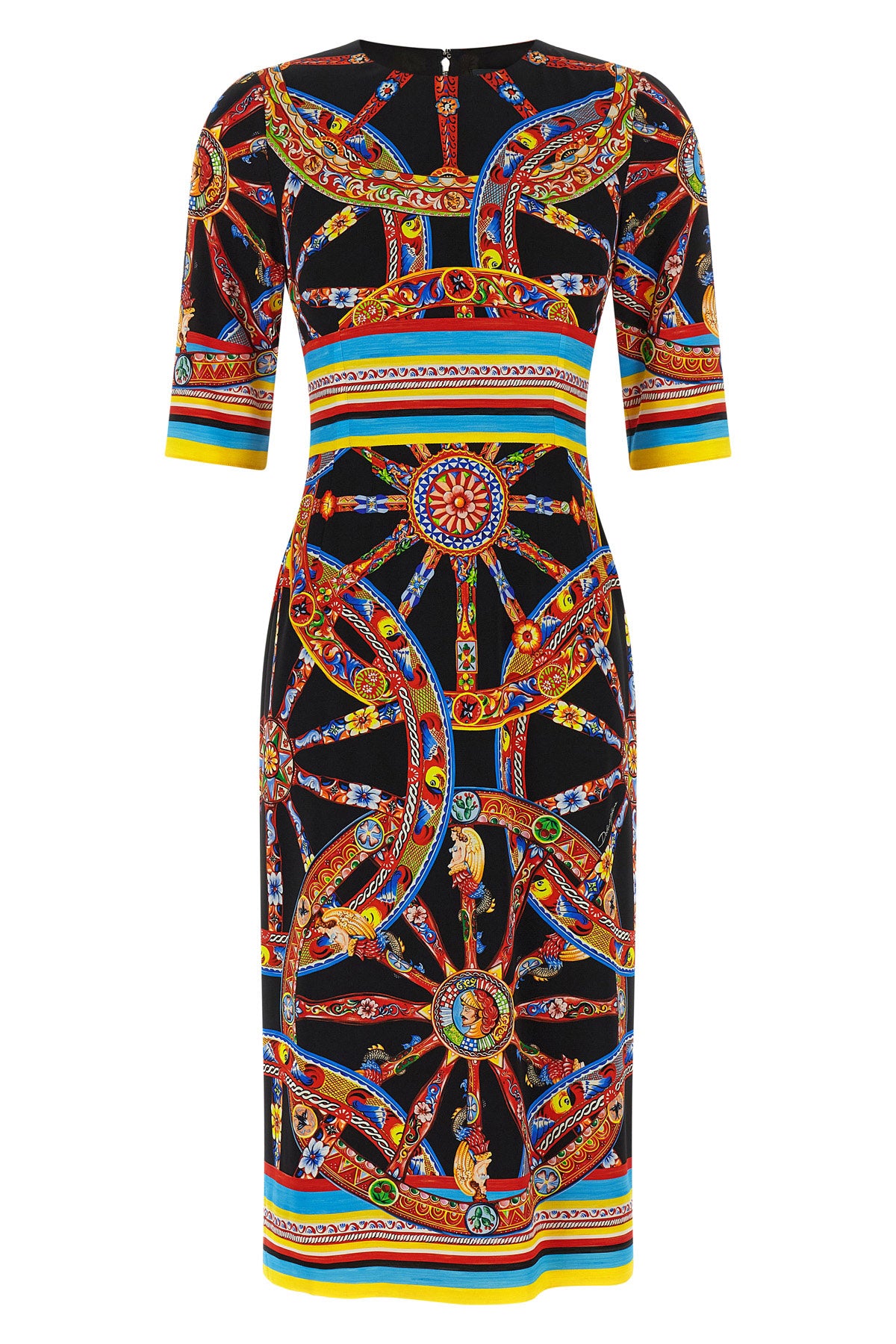the dolce & gabbana midi dress in fine stretch silk stands out for its sheath si