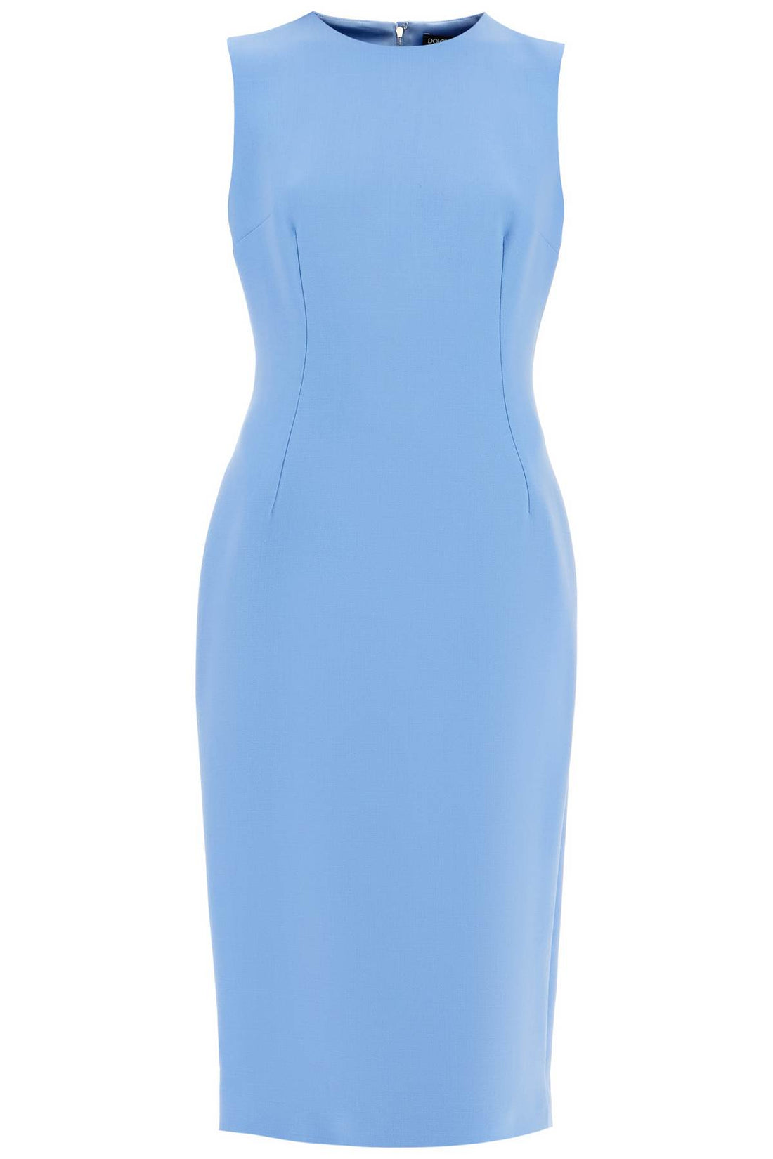 wool crepe sheath midi dress with tube