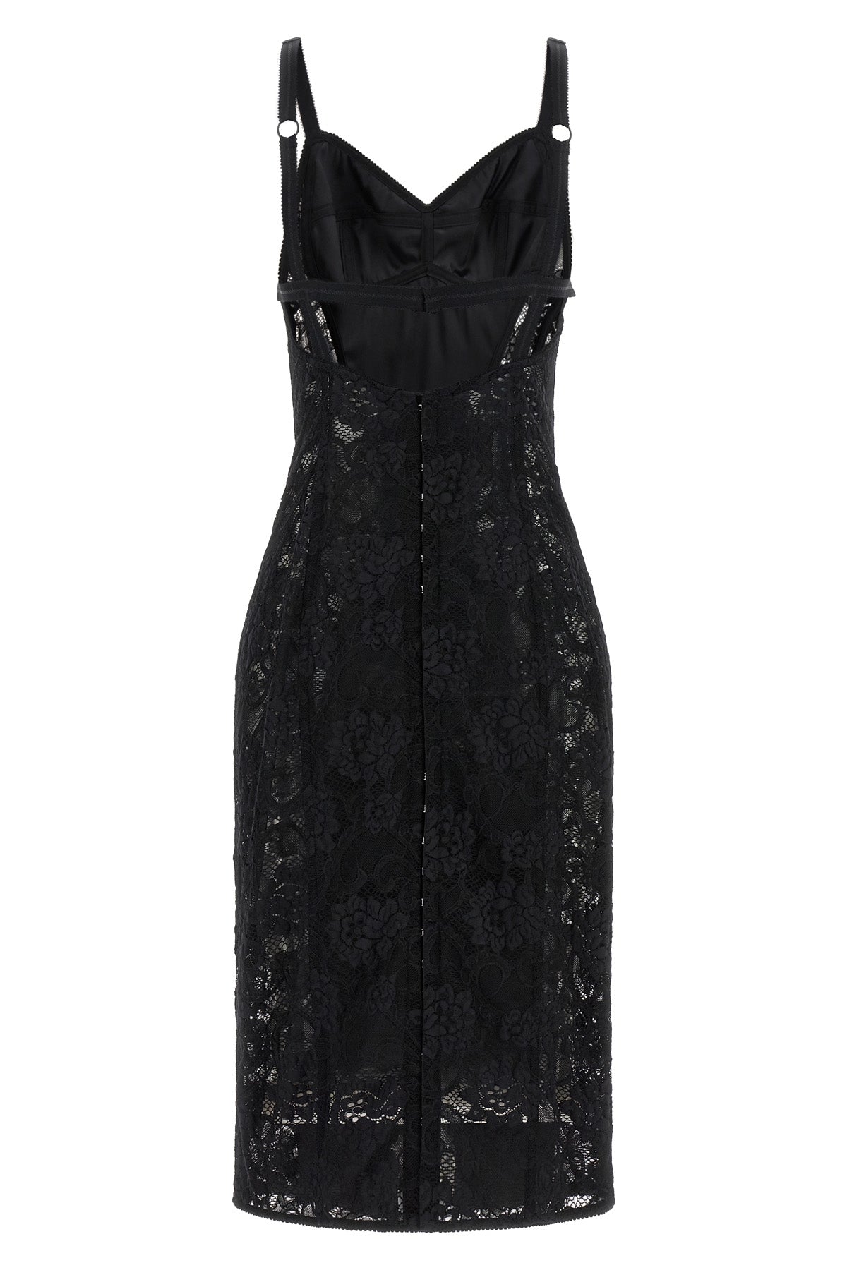 the dolce & gabbana longuette dress defines a tight silhouette through a rigorou