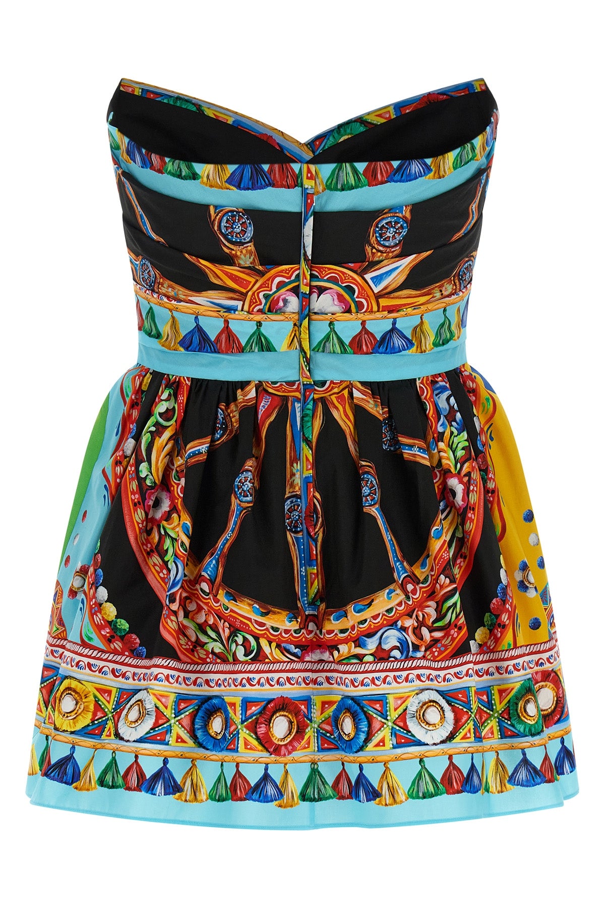 the dolce & gabbana cotton poplin mini dress stands out for its structured silho