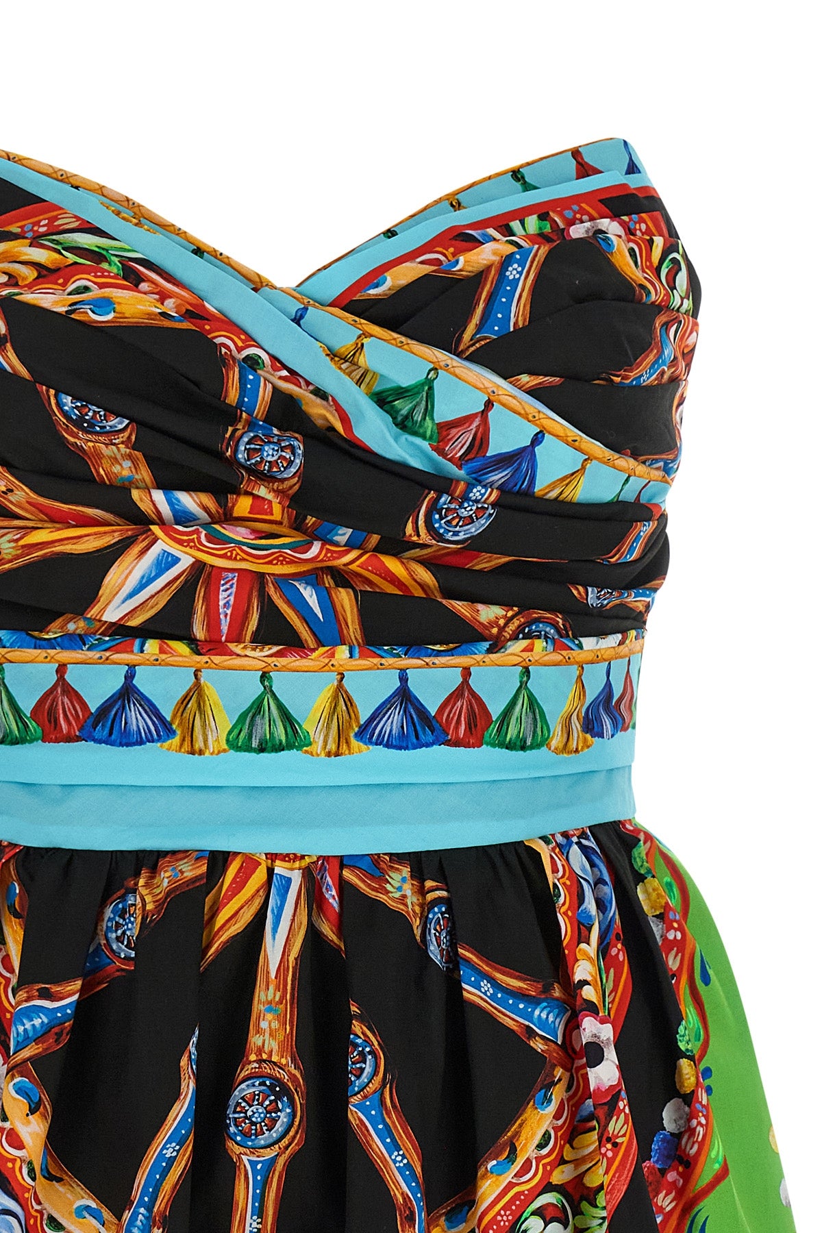 the dolce & gabbana cotton poplin mini dress stands out for its structured silho