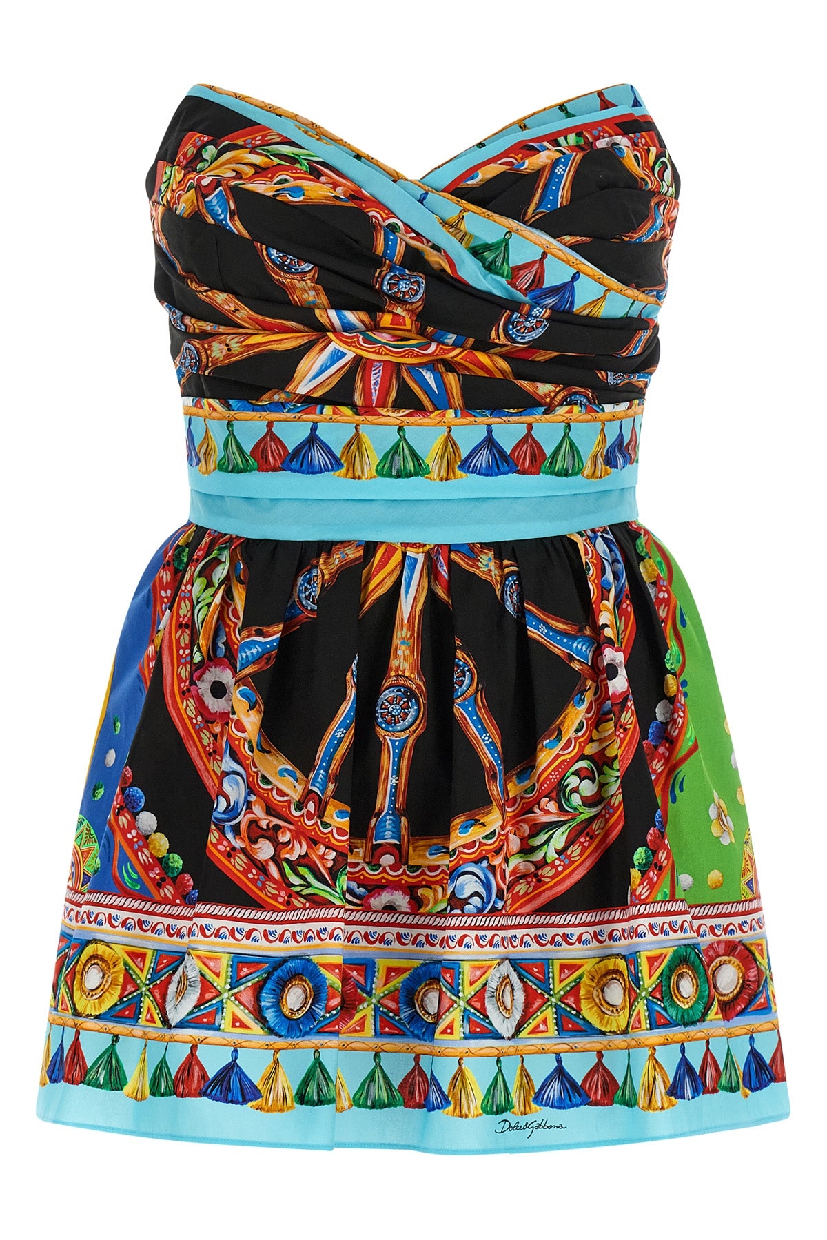 the dolce & gabbana cotton poplin mini dress stands out for its structured silho