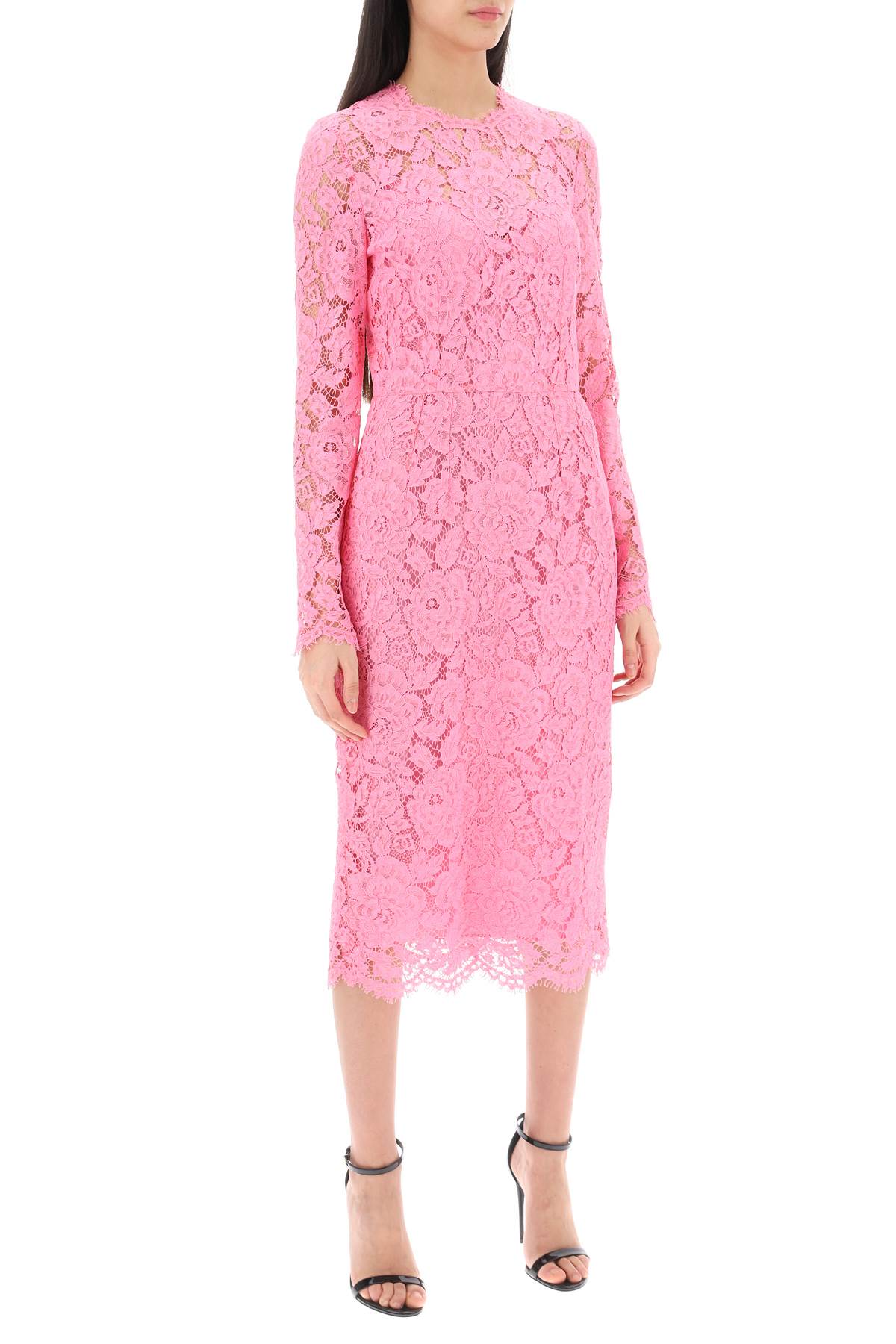 midi dress in floral cordonnet lace