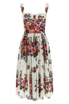 mazzo di fiori print cotton midi dress