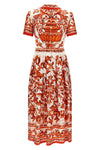the dolce & gabbana maiolica print silk twill midi dress embodies sartorial ex