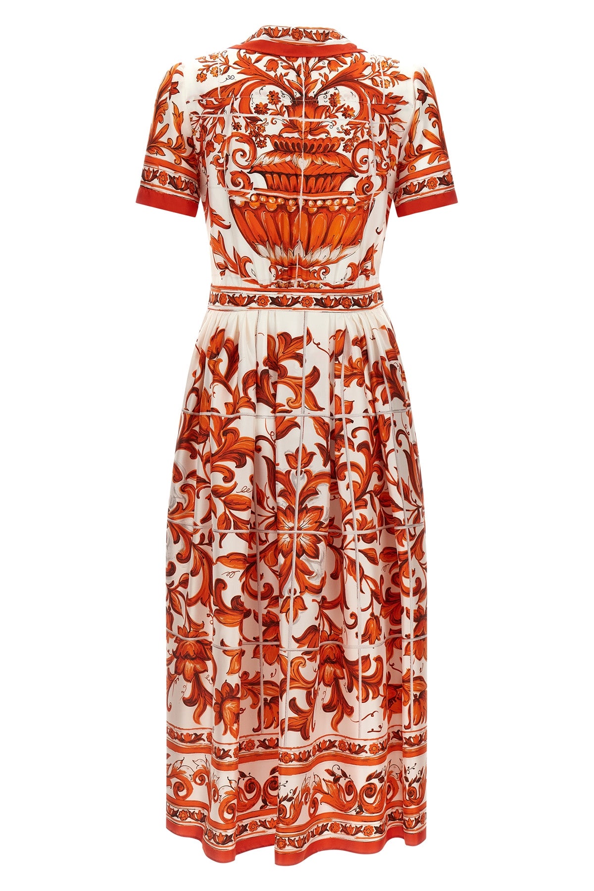 the dolce & gabbana maiolica print silk twill midi dress embodies sartorial ex