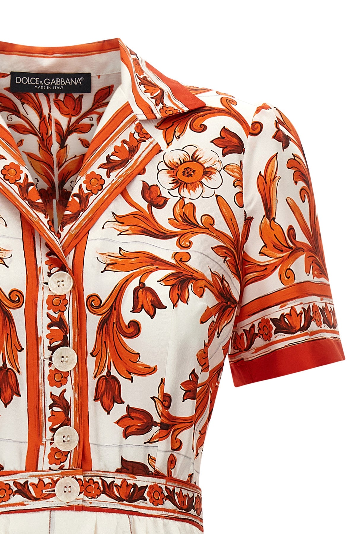 the dolce & gabbana maiolica print silk twill midi dress embodies sartorial ex