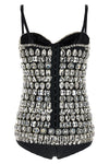 stretch fabric bodysuit covered