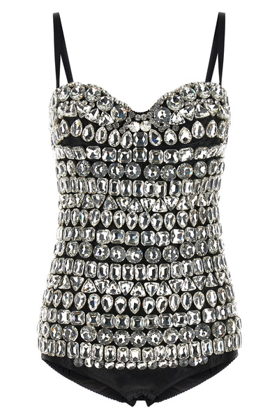the dolce & gabbana bodysuit creates a sculptural silhouette through its precise