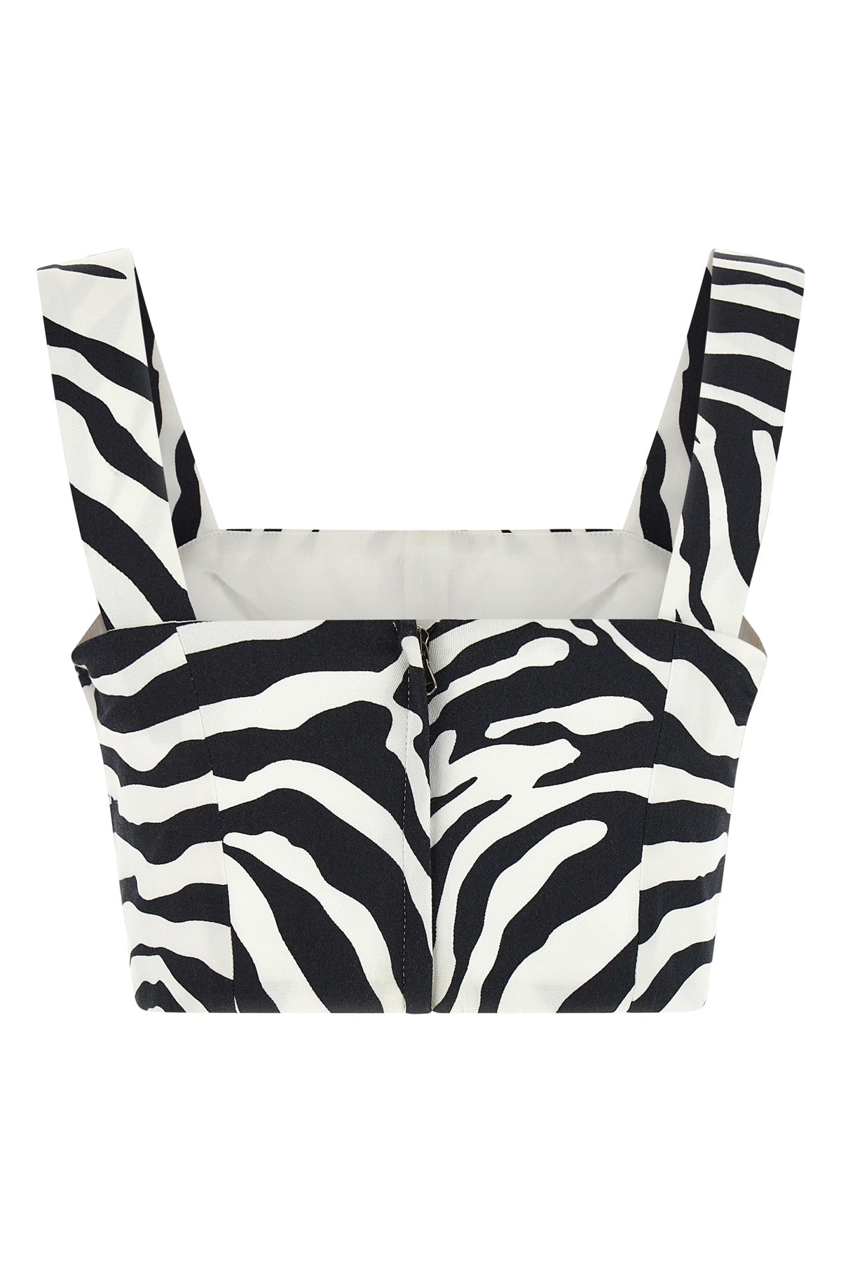 the dolce & gabbana cropped top is distinguished by a structured bustier constru