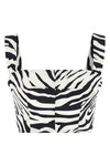 the dolce & gabbana cropped top is distinguished by a structured bustier constru