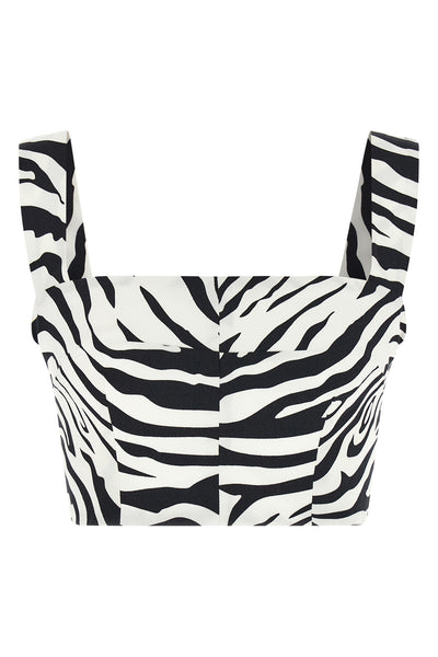 the dolce & gabbana cropped top is distinguished by a structured bustier constru