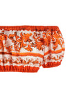 maiolica print cotton poplin top