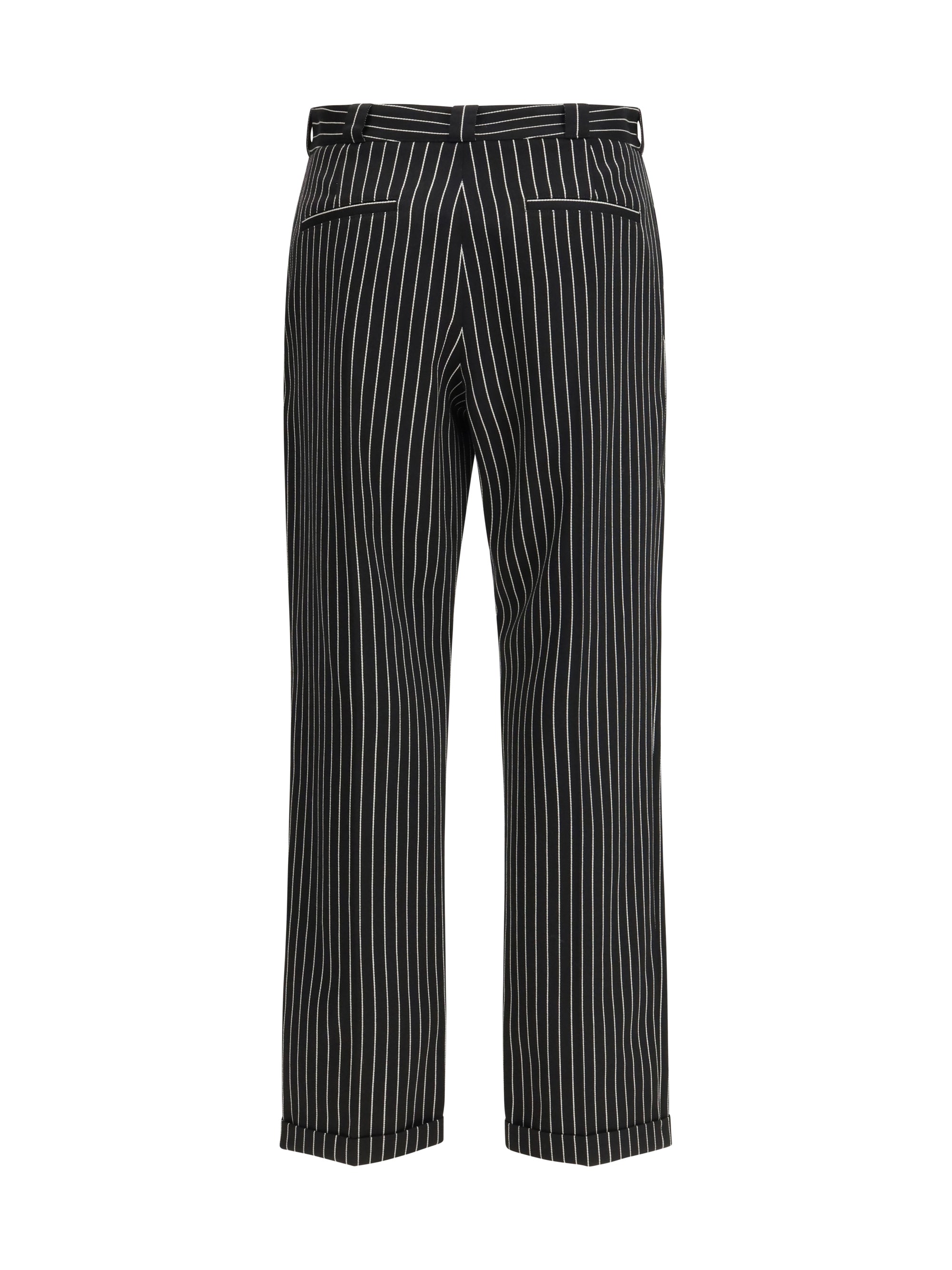 striped wool and cotton pant