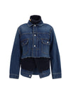 denim jacket with wool knit layer